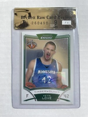 Kevin Love 2008-09 Bowman cromo novato autógrafo BGS 9 como nuevo 10 automático gema-como nuevo Foto 1 de 2