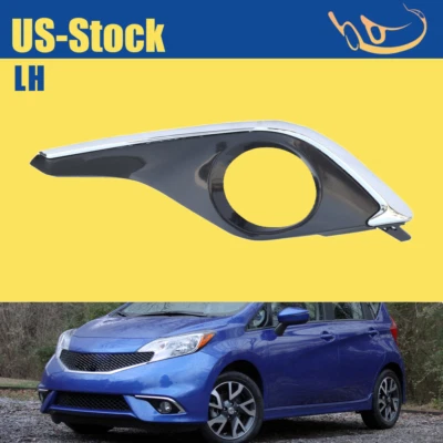 Cubierta de bisel de luz antiniebla izquierda para Nissan Versa Note 62257-9MB0H 2014-16 con moldura cromada Foto 1 de 4