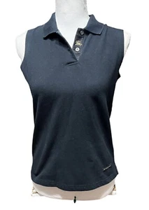 Burberry Golf Women's Size Medium Sleeveless Top Black White Logo on Front - Picture 1 of 6