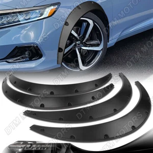 4x 37" Matt Black Flexible Fender Flares Extra Wide Body Wheel Arches Universal - Picture 1 of 5