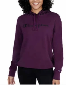NWT! Champion Ladies' Color Block Hoodie, Black/Purple/Aqua - Picture 1 of 17