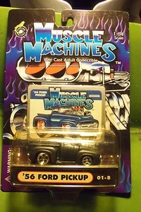 Camioneta pickup Ford Hotrod gris oscuro Muscle Machines 56 clásica hecha mejor - Imagen 1 de 6