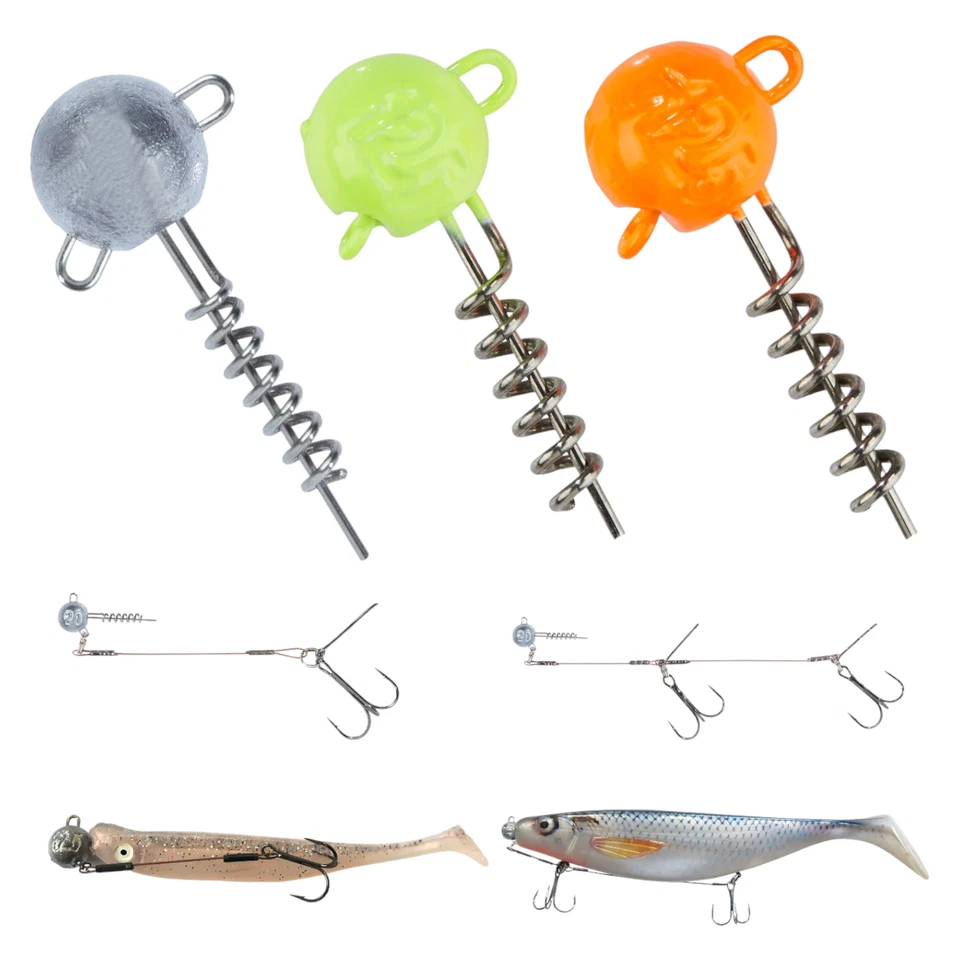 Balzer Screw Jig mit Einführdraht Schraub  Jigkopf Hecht-System Gummfisch-System - Bild 1 von 1