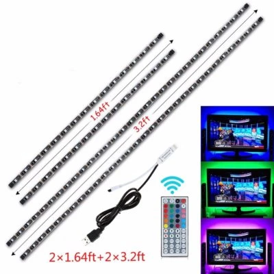 USB LED Strip RGB 5V TV Backlight 5050 LED Strip Light + USB Remote Controller - Image 1 of 4