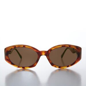 Tortoise Oval Cat Eye With Gold Accents Vintage Sunglasses Brown Lens - Tana