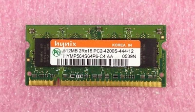 512MB HYNIX DDR2-533 PC2-4200S  NON-ECC SODIMM MEMORY RAM -  HYMP564S64P6-C4 - Image 1 of 2
