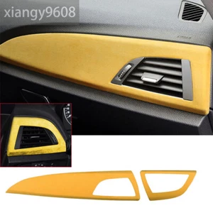 For BMW 1 2 Series F20 F22 2012-18 Suede Yellow Dashboard Air Vent Outlet Trim×2 - Picture 1 of 9