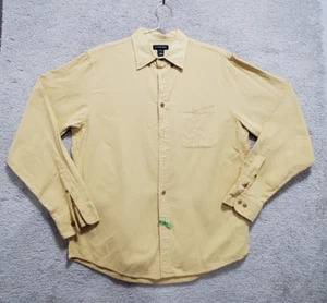 Lands' End Shirt Men's Medium Yellow Classic Fit Casual Outdoor Chamois Normcore - Picture 1 of 14