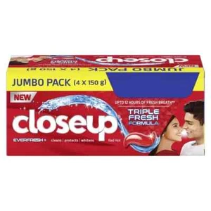 4PACK Close Up Toothpaste For Fresh Breath Triple Fresh 600G (150G X 4) - Picture 1 of 6