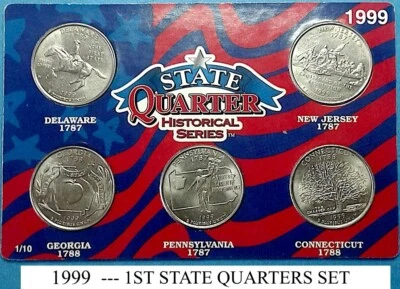 1999-P- (5) STATE QUARTERS 1ST ISSUE C- NGC PRICE CHARTS PHOTO - Image 1 of 4