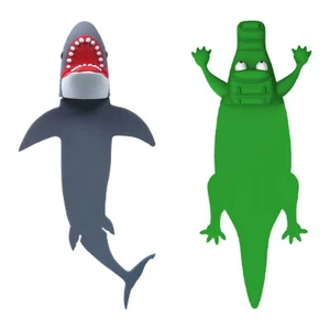 3D Bookmark Shark Crocodile Shaped Bookmarks Cartoon Bookmark Funny Reading Gift - Picture 1 of 14