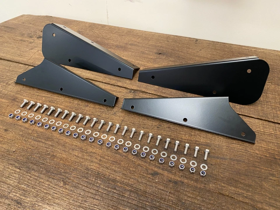 Stainless Black Front Rear MudFlap Brackets & Fixings Fit Land Rover Defender 90 - Image 1 of 3