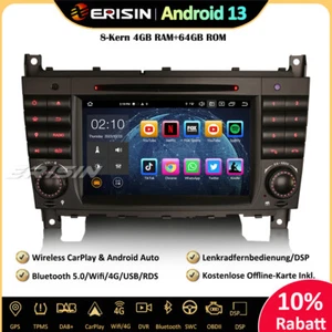 64GB Android 13 GPS Autoradio DAB+CarPlay Mercedes Benz CLC/G/C Klasse W203 W463 - Bild 1 von 16