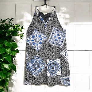 Skies Are Blue | Paisley Floral Print Summer Mini Dress Size XXL Vacation Resort - Picture 1 of 9
