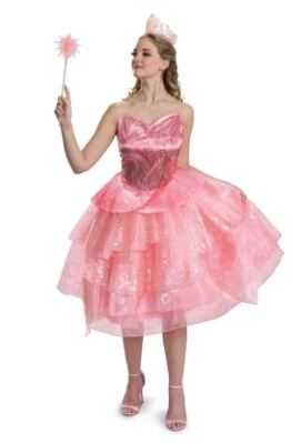 WICKED Glinda Costume XL 16/18 Womens Dress Pink Deluxe Official Disguise NEW - Image 1 of 4