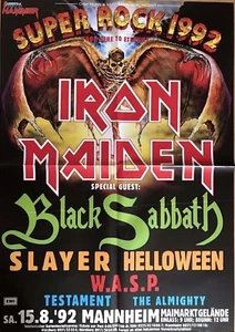IRON MAIDEN - BLACK SABBATH - SLAYER - 1992 - orig. Concert Poster - A0 F/U - Picture 1 of 1