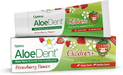 ALOE DENT AloeDent, Children's Aloe Vera Toothpaste Fluoride Free, Natural Action, Vegan,