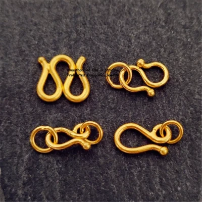 1pcs Pure 999 24K Yellow Gold M W S Clasp Extend Connector Diy For Chain - Image 1 of 4