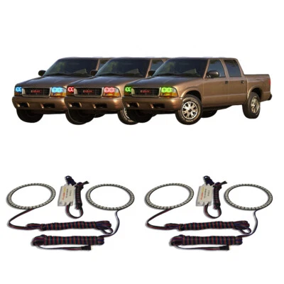 Kit de halo de faros RGB multicolor CHS para GMC Sonoma 98-04 Foto 1 de 4
