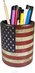 Vintage Pen Pencil Holder Cup Retro Pattern Desk Organizer for Home Office Bedro - Picture 1 of 7