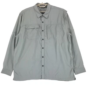 Eastern Mountain Sports Vented Shirt Men 2XL Gray Nylon 2 Pocket Roll Tab Sleeve - Picture 1 of 9