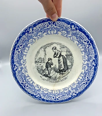 Assiette parlante Terre de fer Creil et Montereau Grammaire n°8 Syntaxe passé - Photo 1/4