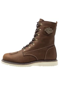 Harley-Davidson Men's Lottman Brown White Sole Lace-Up Biker Boots Size 41 - Picture 1 of 6