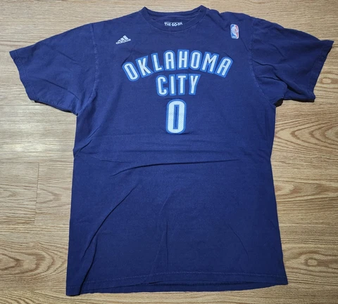 NBA Oklahoma City Thunder Russell Westbrook adidas Name & Number T Shirt Size L Cover