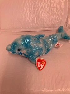 Ty Beanie Baby 💜Docks The Dolphin 8" Neu mit Etikett - Bild 1 von 1