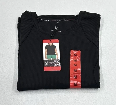 Spyder Women's Active Ribbed Short Sleeve Tee, Black, Size M - Image 1 of 4