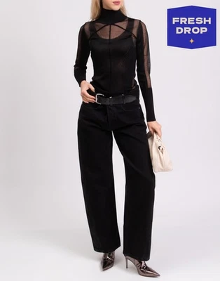 PVP €450 ZIMMERMANN Bailarina Panelada Puente AU2 US8 UK12 M Negro Cuello Alto Foto 1 de 4