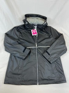 Womens XL Girlie Girl Fashion Rain Coat Hooded NWT Lined Reflective Zip Pockets - Picture 1 of 10