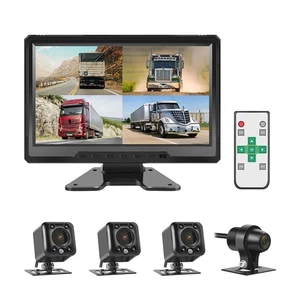 4CH Truck Dash Camera, 10.1'' Monitor 1/2/3/4 Split Screen 720P Backup Camera... - Picture 1 of 8