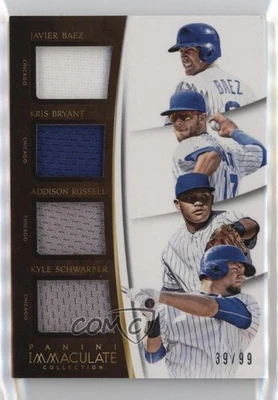2015 Panini Immaculate Quad Relic 39/99 Russell Baez Bryant Schwarber - Image 1 of 3