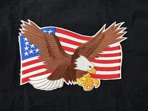 Bald Eagle American Flag Patriotic Iron or Sew On Patch NEW - Picture 1 of 6