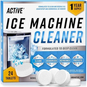 ACTIVE Ice Machine Cleaner Maker Descaler - 24 Clean Tablets Compatible with... - Picture 1 of 7