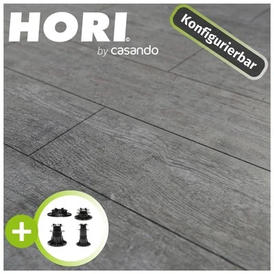 HORI Terrassenplatten Gris Komplettset Terrassenfliesen Feinsteinzeug Platte - Bild 1 von 4
