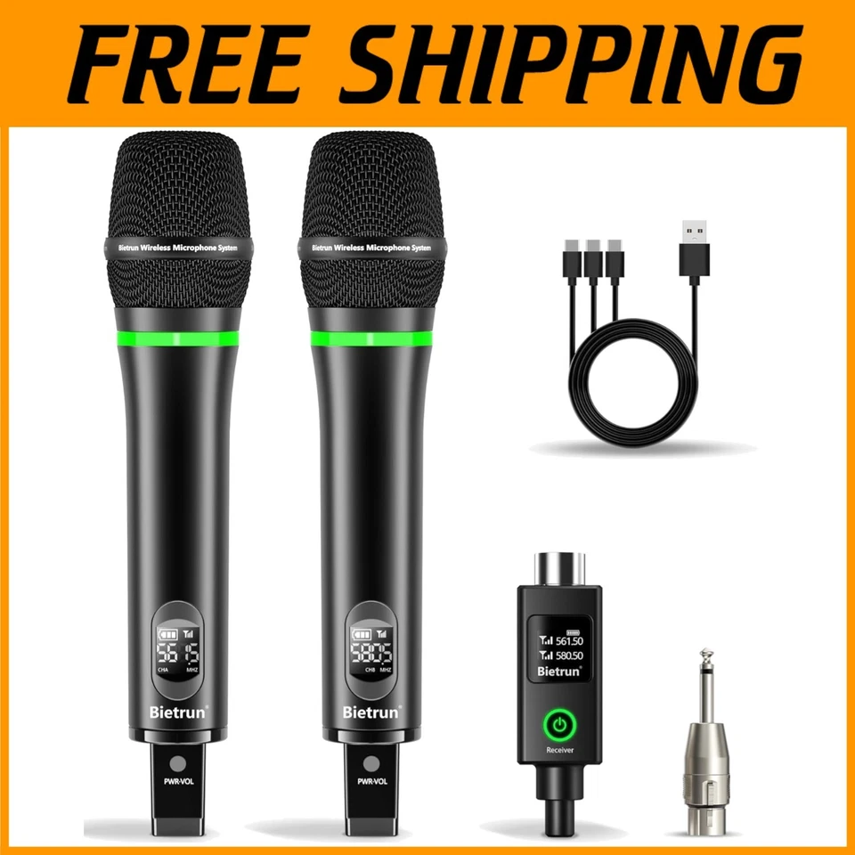 Rechargeable Dual Handheld Dynamic Microphones - Image 1 of 4