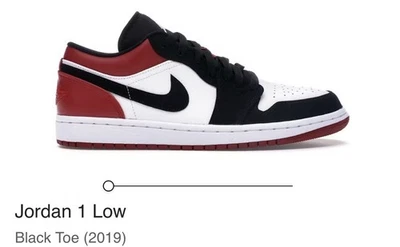 Nike Air Jordan 1 Low Black Toes (Size 10.5 Men) - Image 1 of 4