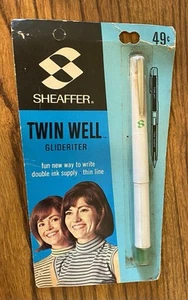 Vintage Sheaffer Twin Well Glideriter Pen Green New In Factory Sealed Packaging - Picture 1 of 3