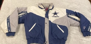 Dallas Cowboys Vintage ProPlayer NFL Team Jacket Size Large Blue White - Foto 1 di 17