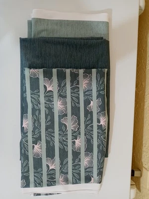 Lot Of 3 Coordinating Knit Fabrics soft muted greens 4 Way Stretch 62" x 41" - Image 1 of 3