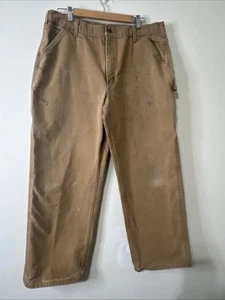 Pantalones de Trabajo Carhartt Marrón Pato Original Calce de peto 38x30 Carpintero Utilitario - Imagen 1 de 15