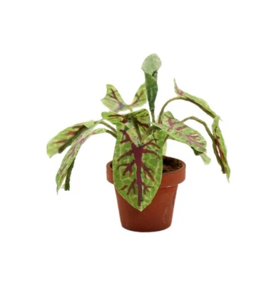 Vintage Artisan Caladium Model Exotic Miniature Dollhouse House Plant 1:12 - Image 1 of 4