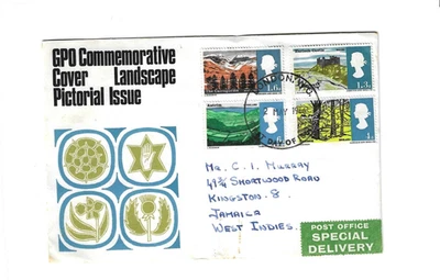 GREAT BRITAIN 1966 FDC  Landscape Pictorial Issue sent to Jamaica - Image 1 of 2
