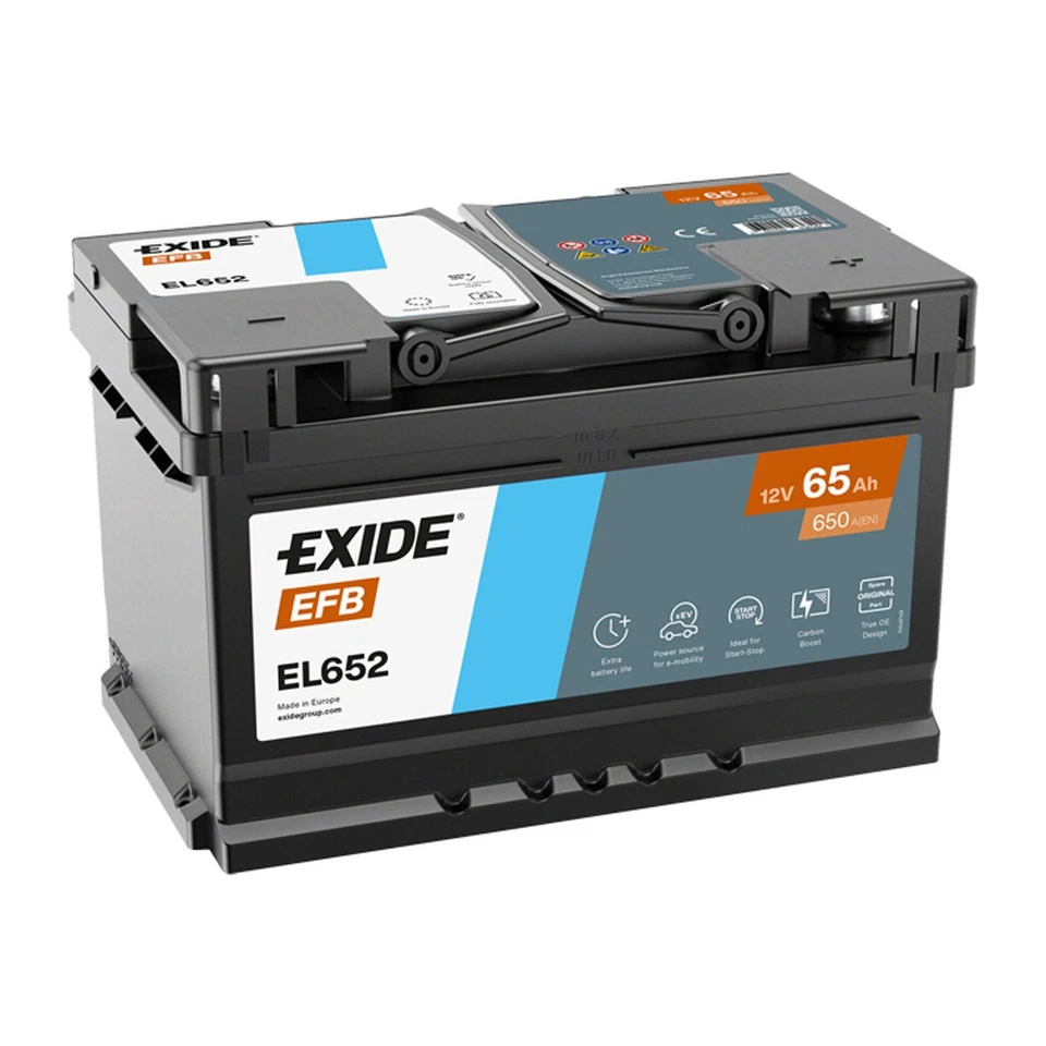 EXIDE EL652 EFB START-STOP Autobatterie Batterie Starterbatterie 12V 65Ah EN650A - Bild 1 von 2