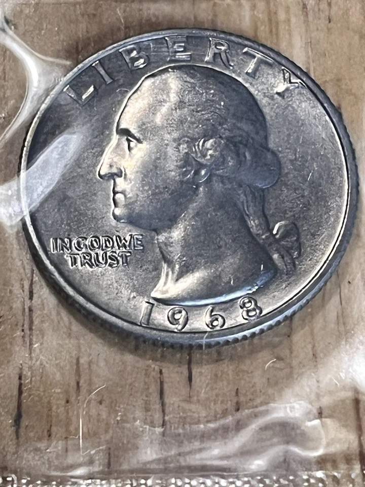 1968 P WASHINGTON QUARTER BRILLIANT COIN MINT/UNC SEALED IN CELLO GEM - Image 1 of 4