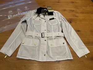Barbour Ladies' International Rainbow Bright Brass Jacket White UK 12 New/Tagged - Picture 1 of 8