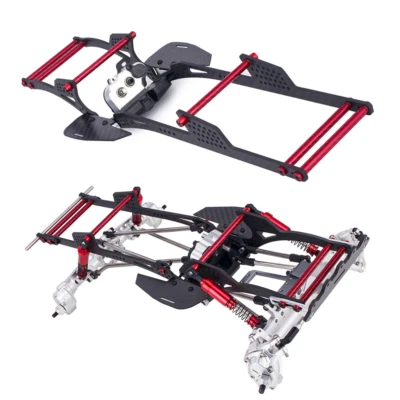 For 1/10 RC Crawler SCX10 LCG Chassis Kit Frame Carbon Fiber Rail Gearbox Upgrad - Image 1 of 4