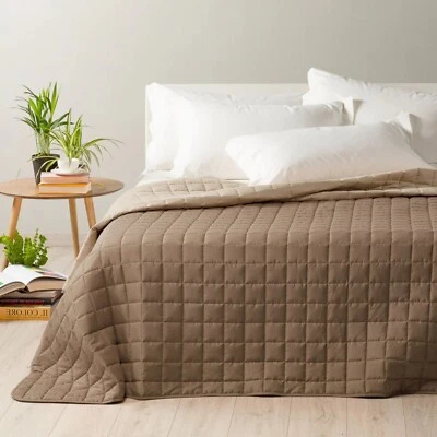 Caleffi Copriletto Trapuntato in microfibra Art. Modern Colore Tortora - Immagine 1 di 4